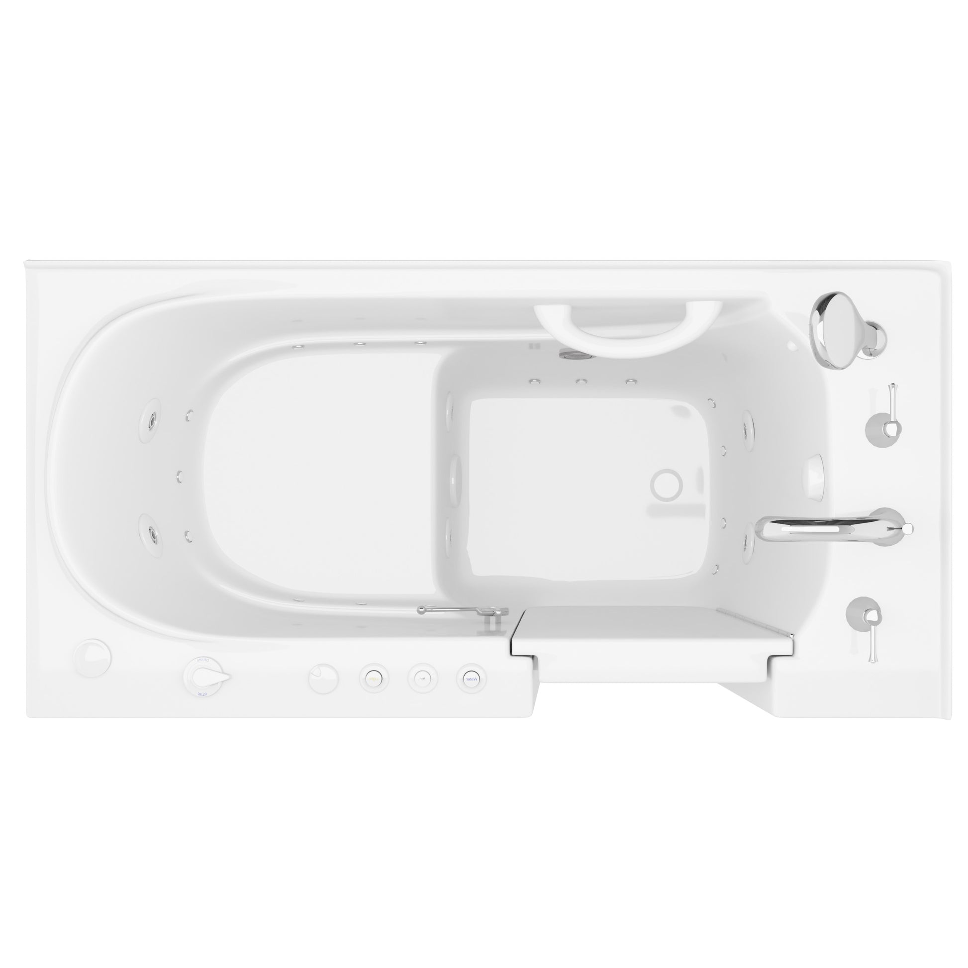 MediTub Meditub Collection 26 x 53 right-side drain jetted bathtub, white, powered fast drain