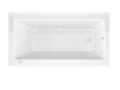 Amber Series 60 in. x 32 in. Rectangular Air Bathtub with Left Side Drain and Aromatherapy in Glossy Smooth White
