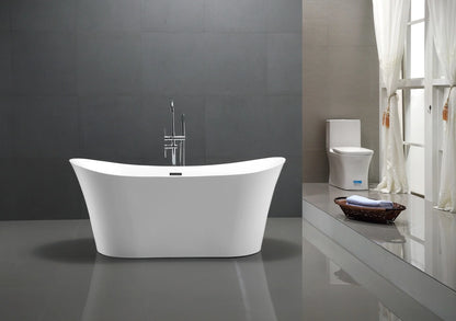 Anzzi Eft Series freestanding bathtub, white acrylic fiberglass reinforced