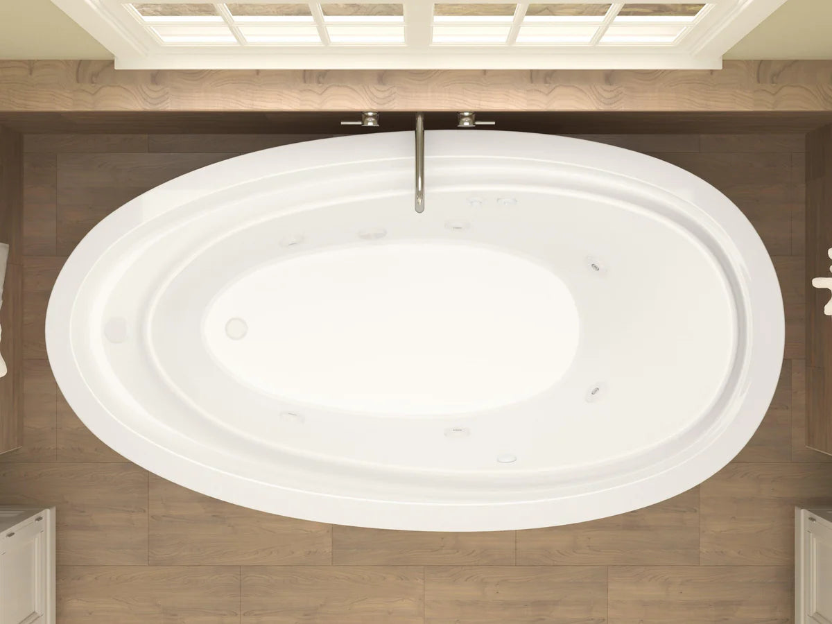Atlantis Whirlpools Breeze 38 x 71 Oval Freestanding Whirlpool Jetted Bathtub