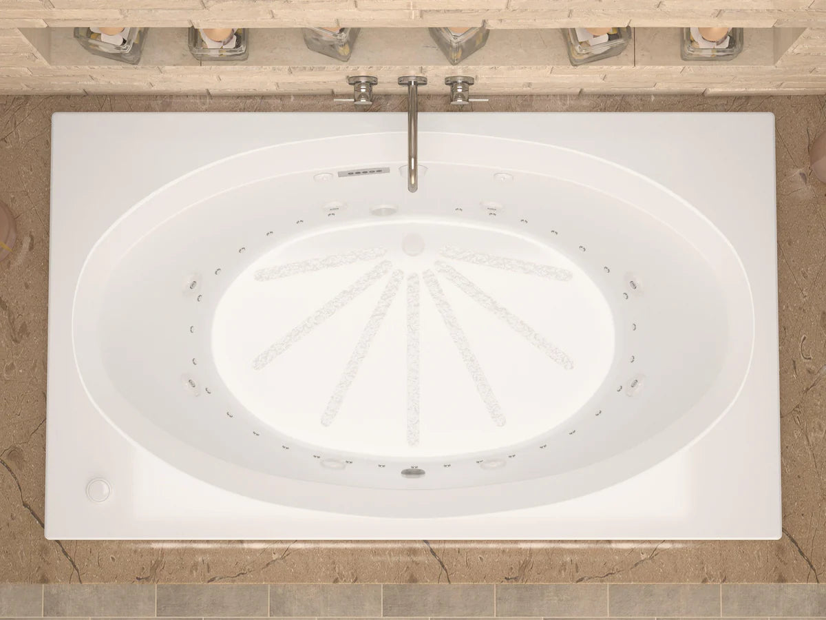 Vogue  41.625 x 70.75in. Air and Whirlpool Jetted Bathtub in White with Reversible Drain
