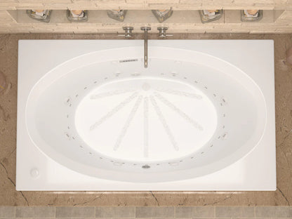 Vogue  41.625 x 70.75in. Air and Whirlpool Jetted Bathtub in White with Reversible Drain