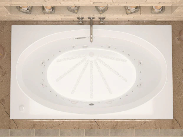 Vogue  41.625 x 70.75in. Air and Whirlpool Jetted Bathtub in White with Reversible Drain