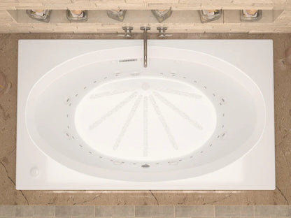 Vogue  41.625 x 70.75in. Air and Whirlpool Jetted Bathtub in White with Reversible Drain