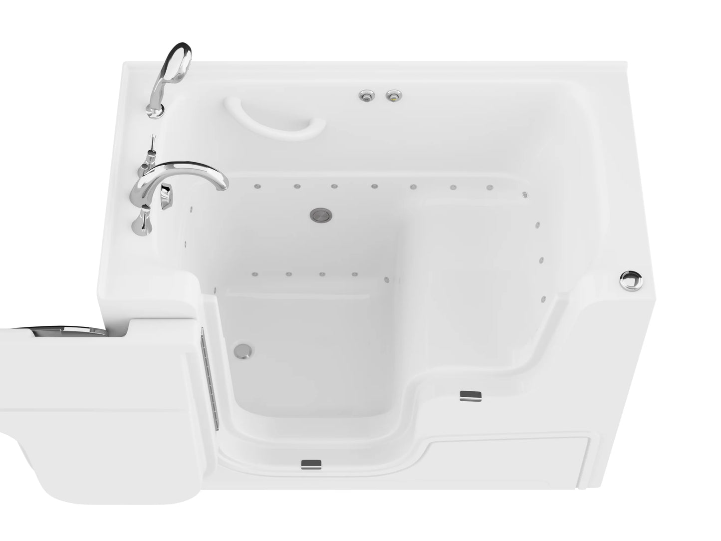 Coupe Series 29 in. x 53 in. Right Drain Wheelchair Access Walk-In Air Tub in White