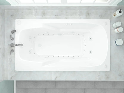 Coral 59 in. x 36 in. Rectangular Whirlpool and Air Bathtub with Left Drain and VS Jets and Aromatherapy in Glossy White