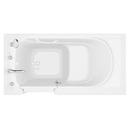 Meditub 32x59 Left Side Drain Soaker Jetted Bathtub White Faucet Set