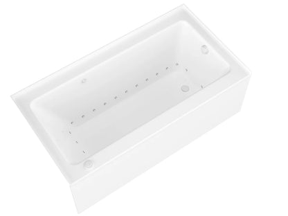 Amber Series 60 in. x 32 in. Rectangular Air Bathtub with Left Side Drain and Aromatherapy in Glossy Smooth White
