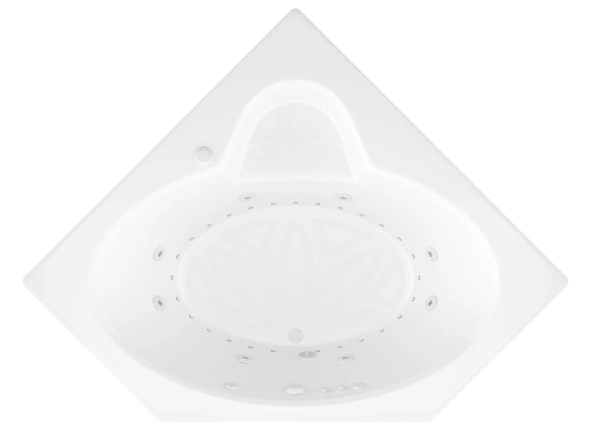 Sublime 60 in. x 60 in. Corner Air & Whirlpool Jetted Bathtub with Left Drain in White