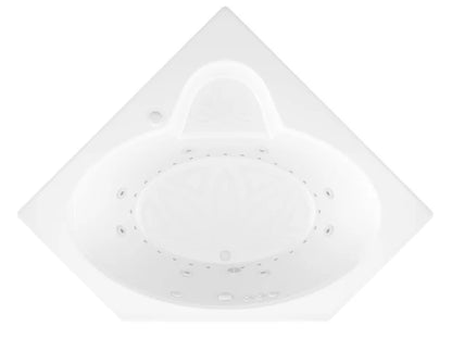 Sublime 60 in. x 60 in. Corner Whirlpool and Air Bathtub with Right drain and VS Jets and Aroma in Glossy White