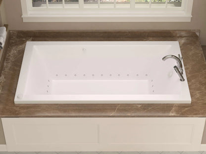 Sapphire Series 60 in. x 30 in. Rectangular Air Bathtub with Right Side Drain and Aromatherapy in Glossy Smooth White