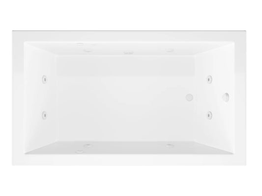 Venetian 60 in. x 32 in. Rectangular Whirlpool Bathtub with Left Side Drain and V-Style Back Jets in Glossy White