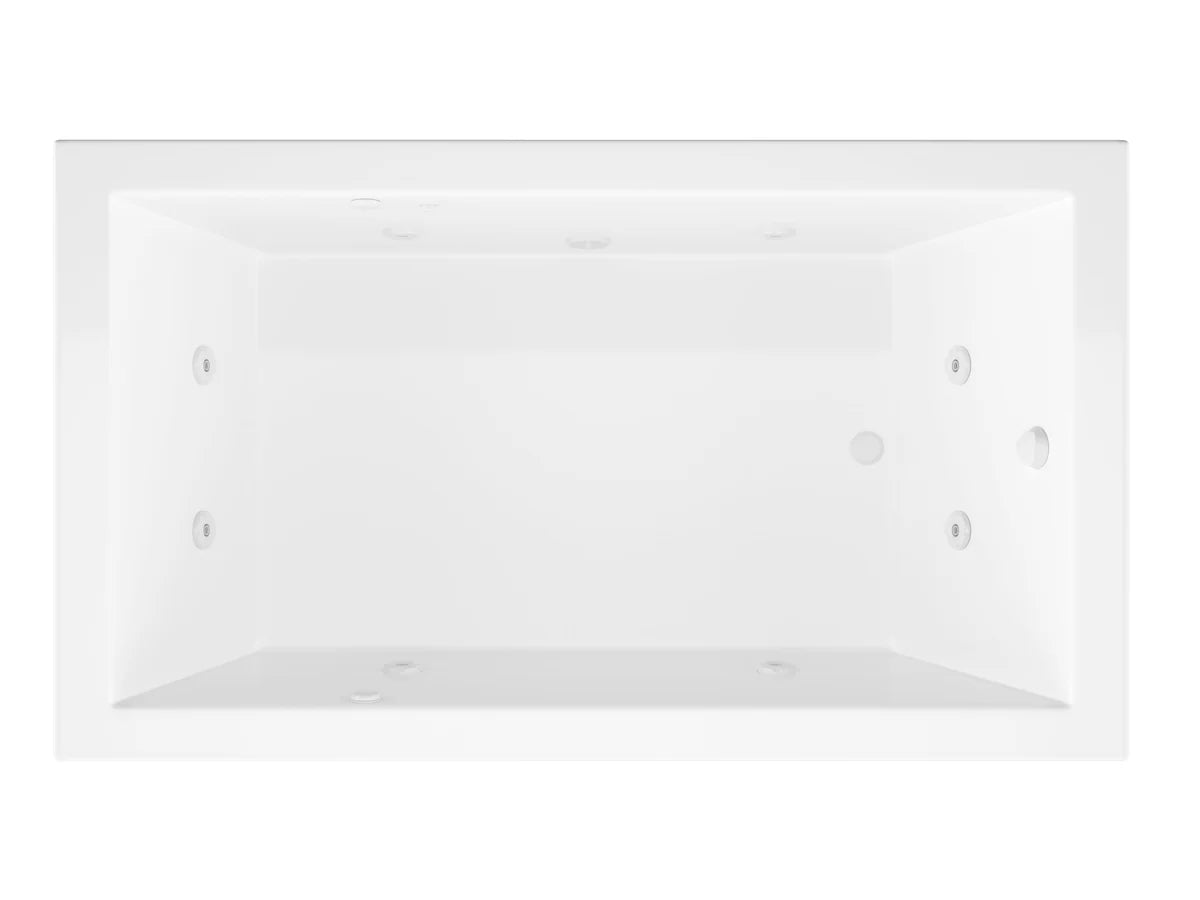 Sapphire Series 60 in. x 42 in. Rectangular Whirlpool Bathtub with Left Side Drain and V-Style Back Jets in Glossy White