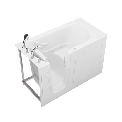 MediTub Meditub Collection 30x59 white alcove bathtub with left drain, aroma and chroma therapy