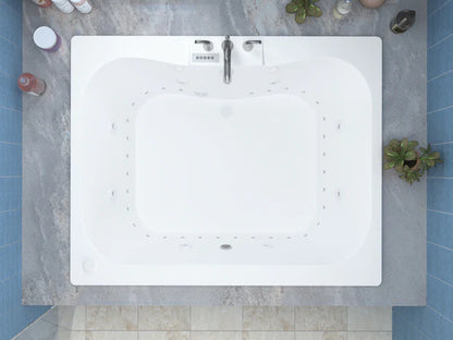 Neptune 40 x 60 Air and Whirlpool Jetted Bathtub in White with Reversible Drain