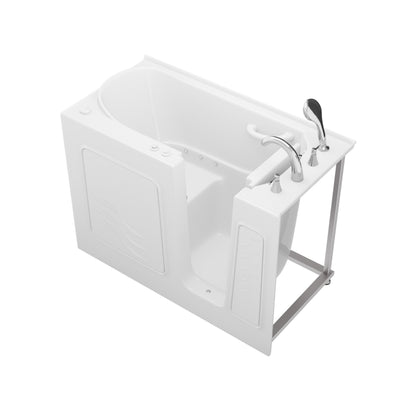 MediTub Collection 26x53 right-side drain air-jet bathtub in white with chrome faucet