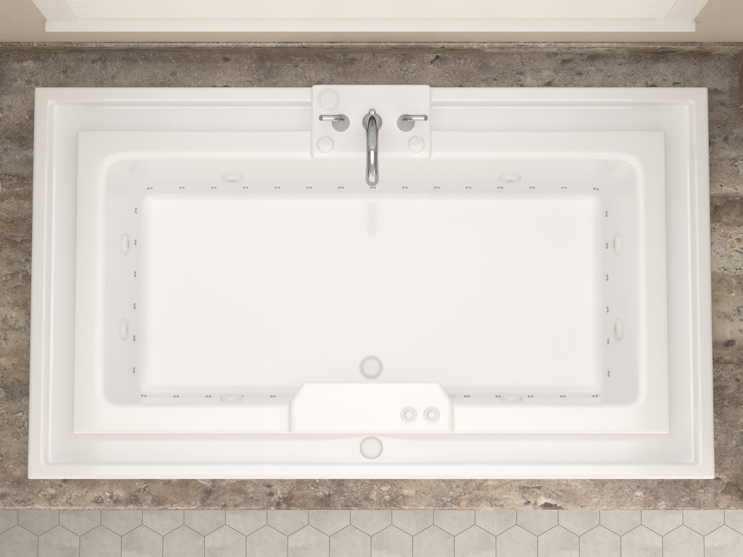 Infinity 46 x 78 Rectangular Whirlpool and Air Bathtub with Center drain and VS Jets and Aroma in Glossy White