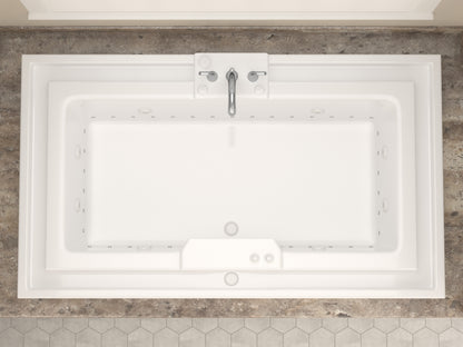 Infinity 46 x 78 Rectangular Whirlpool and Air Bathtub with Center drain and VS Jets and Aroma in Glossy White