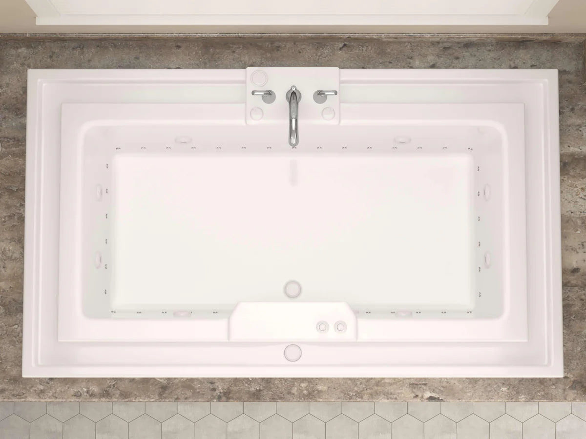 Opal 78 in. x 46 in. Rectangular Whirlpool and Air Bathtub with Center drain and VS Jets and Aroma in Glossy White