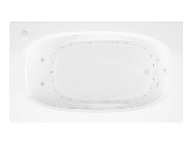 Tigers Eye 65 in. x 42 in. Rectangular Whirlpool and Air Bathtub with Left Drain and VS Jets and Aroma in Glossy White