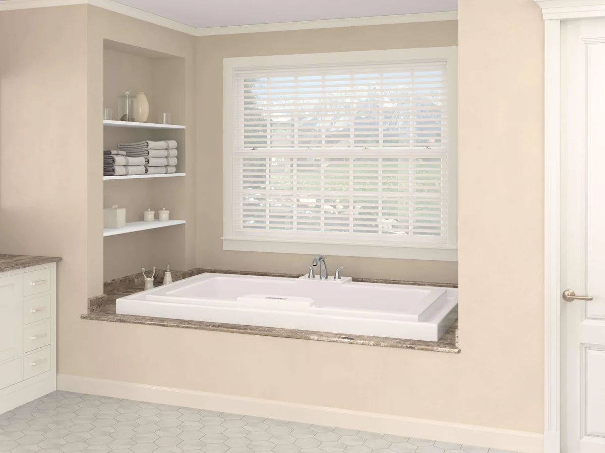 Infinity 46 x 78 Rectangular Air and Whirlpool Jetted Bathtub in White with Reversible Drain