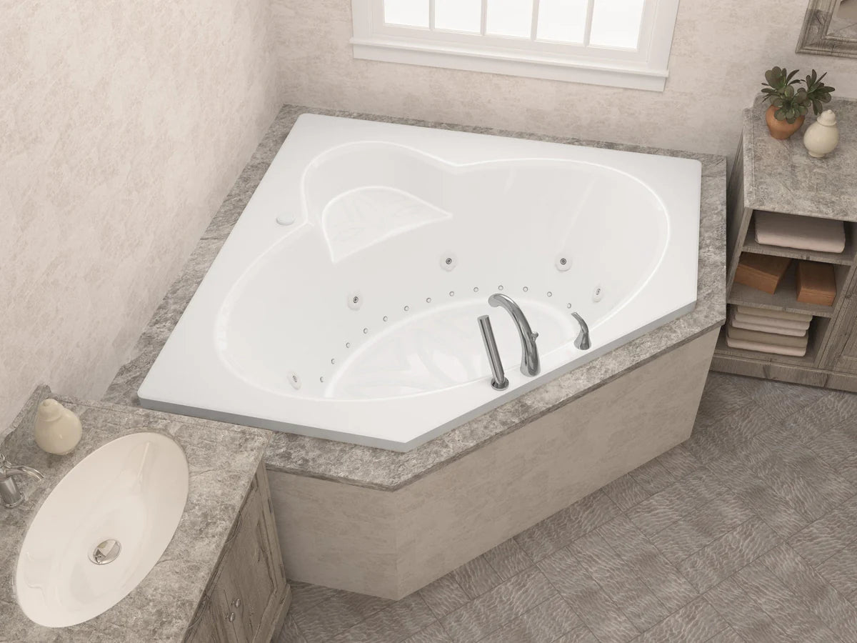 Sublime 60 in. x 60 in. Corner Air & Whirlpool Jetted Bathtub with Left Drain in White