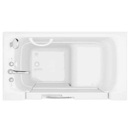MediTub Collection 29x52 left-side drain jetted white alcove bathtub with fast-fill faucet set