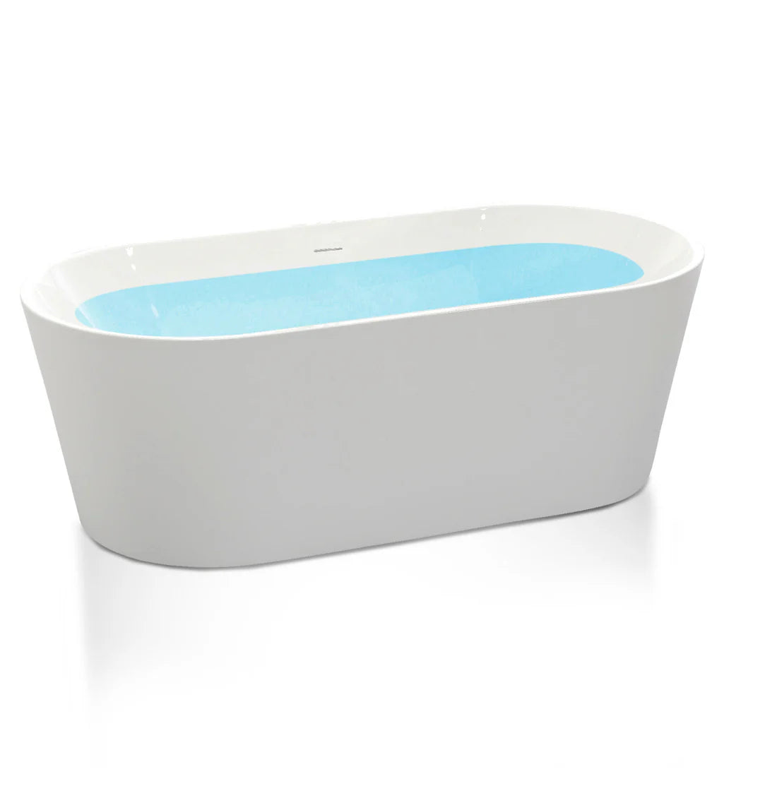 Chand Series 67 in. x 32 in. Flat Bottom Acrylic Freestanding Soaking Bathtub with Center Drain in Glossy White
