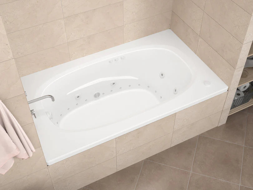 Tigers Eye 65 in. x 42 in. Rectangular Whirlpool and Air Bathtub with Left Drain and VS Jets and Aroma in Glossy White