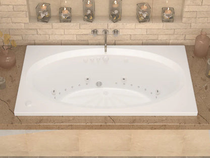 Vogue 71 in. x 42 in. Rectangular Whirlpool and Air Bathtub with Center drain and VS Jets and Aroma in Glossy White