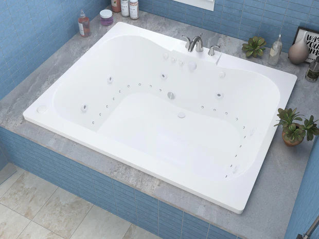 Rhode 60 in. x 47 in. Rectangular Whirlpool and Air Bathtub with Center drain and VS Jets and Aroma in Glossy White