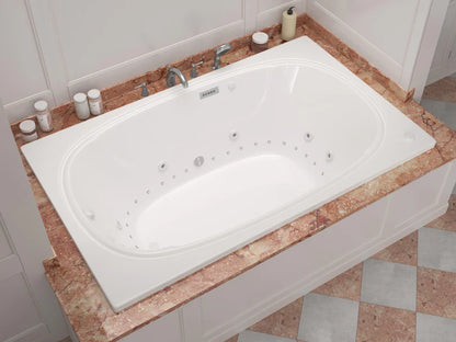 Charleston  48 x 72 Rectangular Air and Whirlpool Jetted Bathtub in White with Reversible Drain